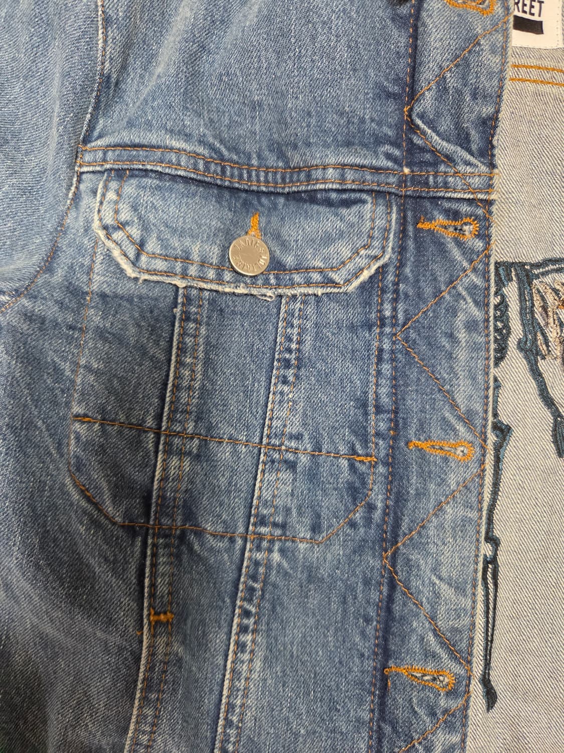 쟈딕앤볼테르 엔젤 윙 스켈레톤 자수 데님 자켓 상품이미지7