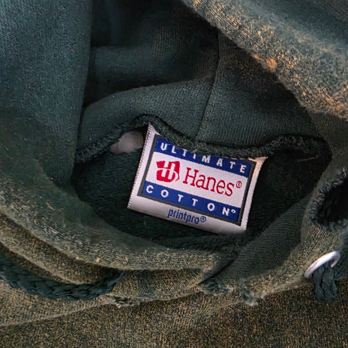 [L] 00-90s 빈티지 헤인즈 페이드 트래쉬드 그린 후드티 후디 상품이미지8