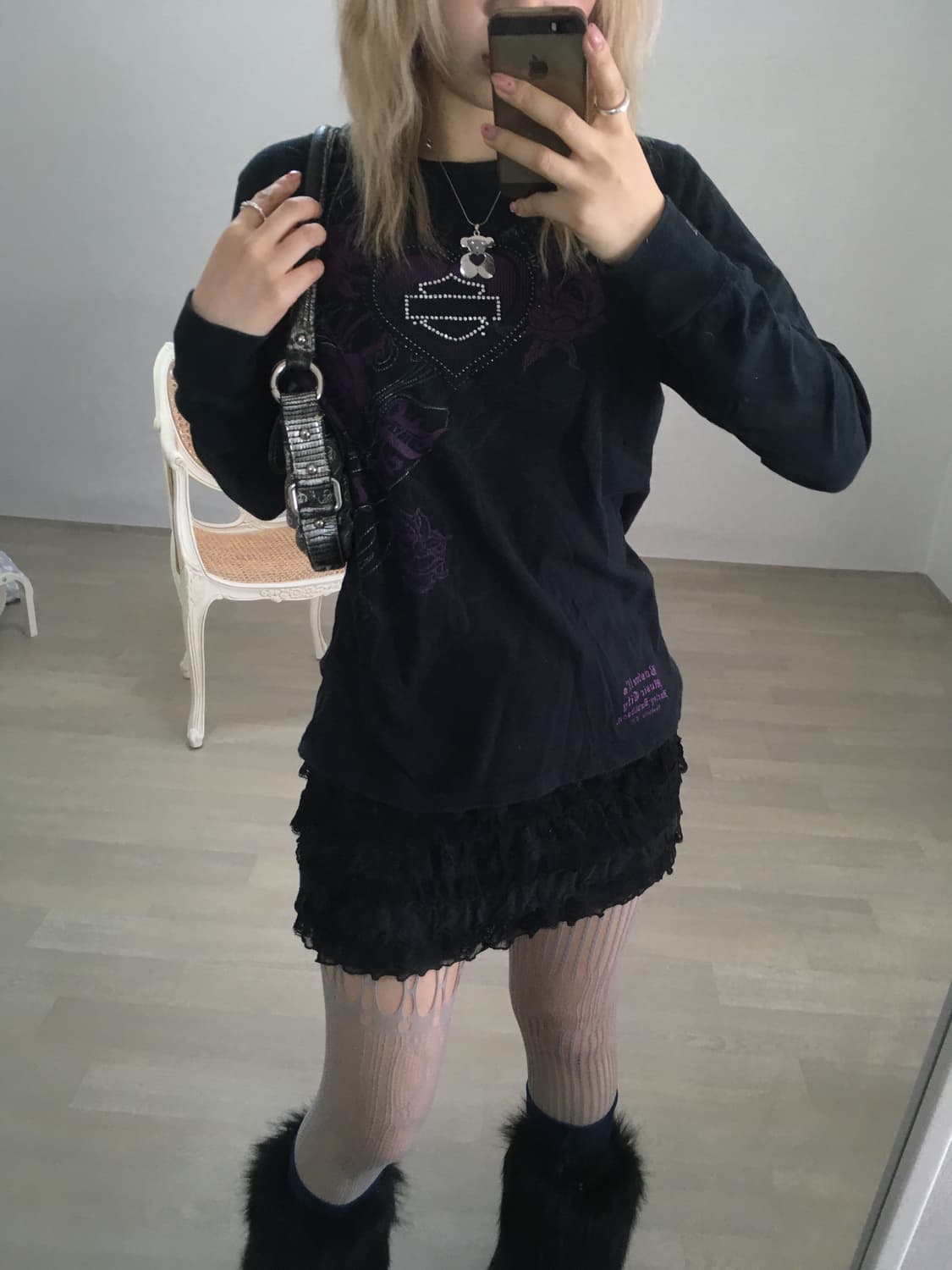 harley davidson y2k purple beads rose t 상품이미지6