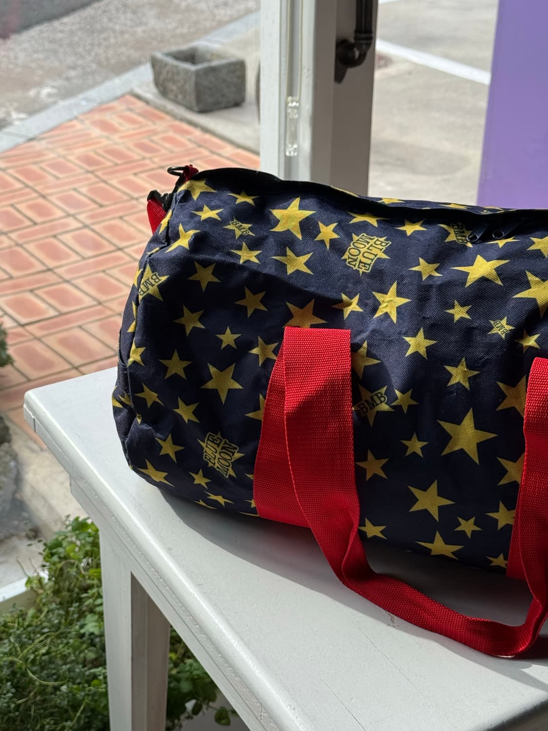 Blue moon blue 일본 빈티지 레트로 별 보스턴백 상품이미지3