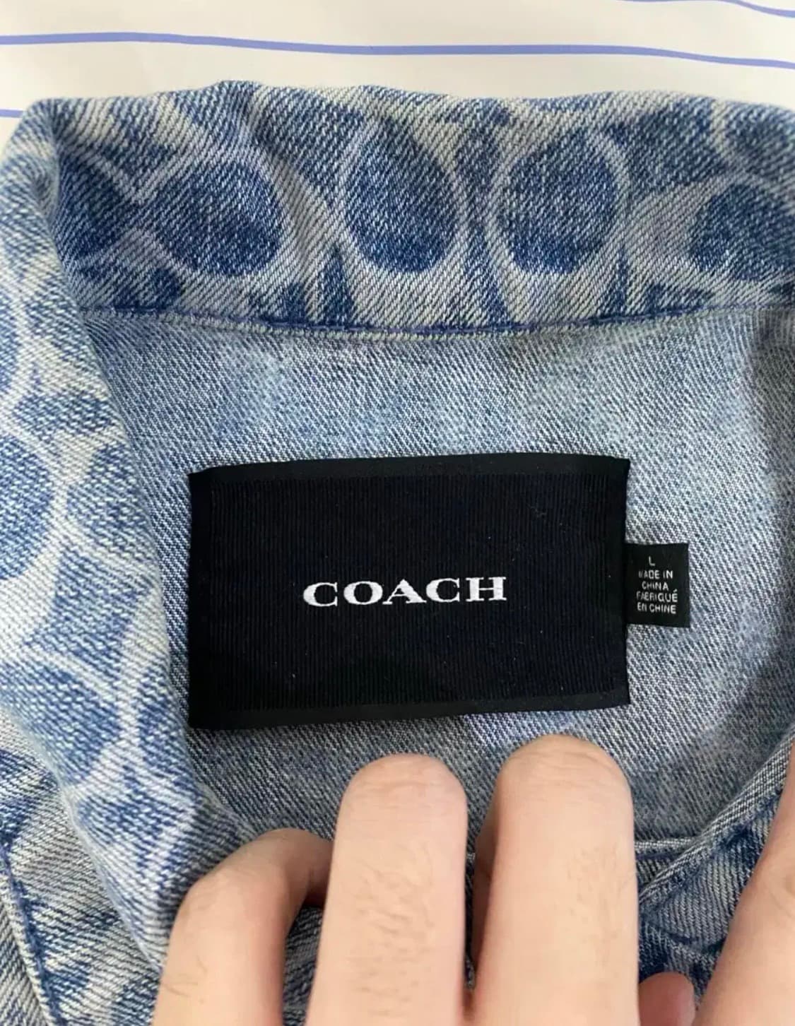 코치 시그니쳐 데님자켓 트러커 청자켓 L 상품이미지4