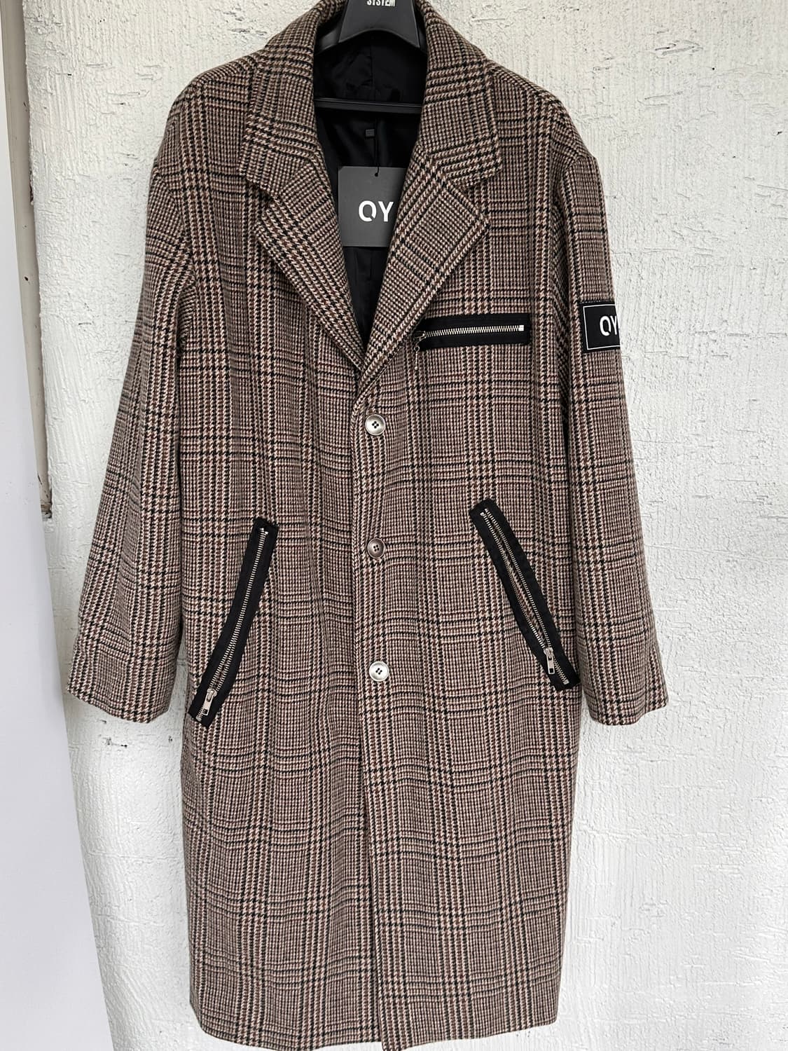 OY check pattern long coat 상품이미지6