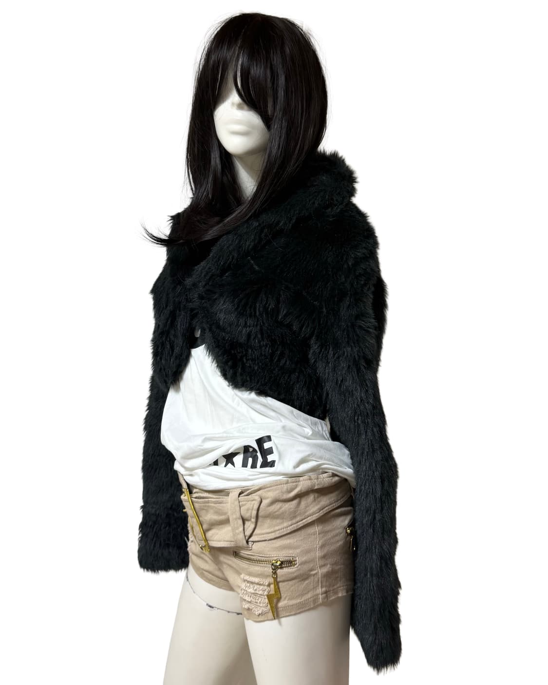 Algonquinz 갸루펑크 페이크 퍼 숏 자켓 상품이미지1