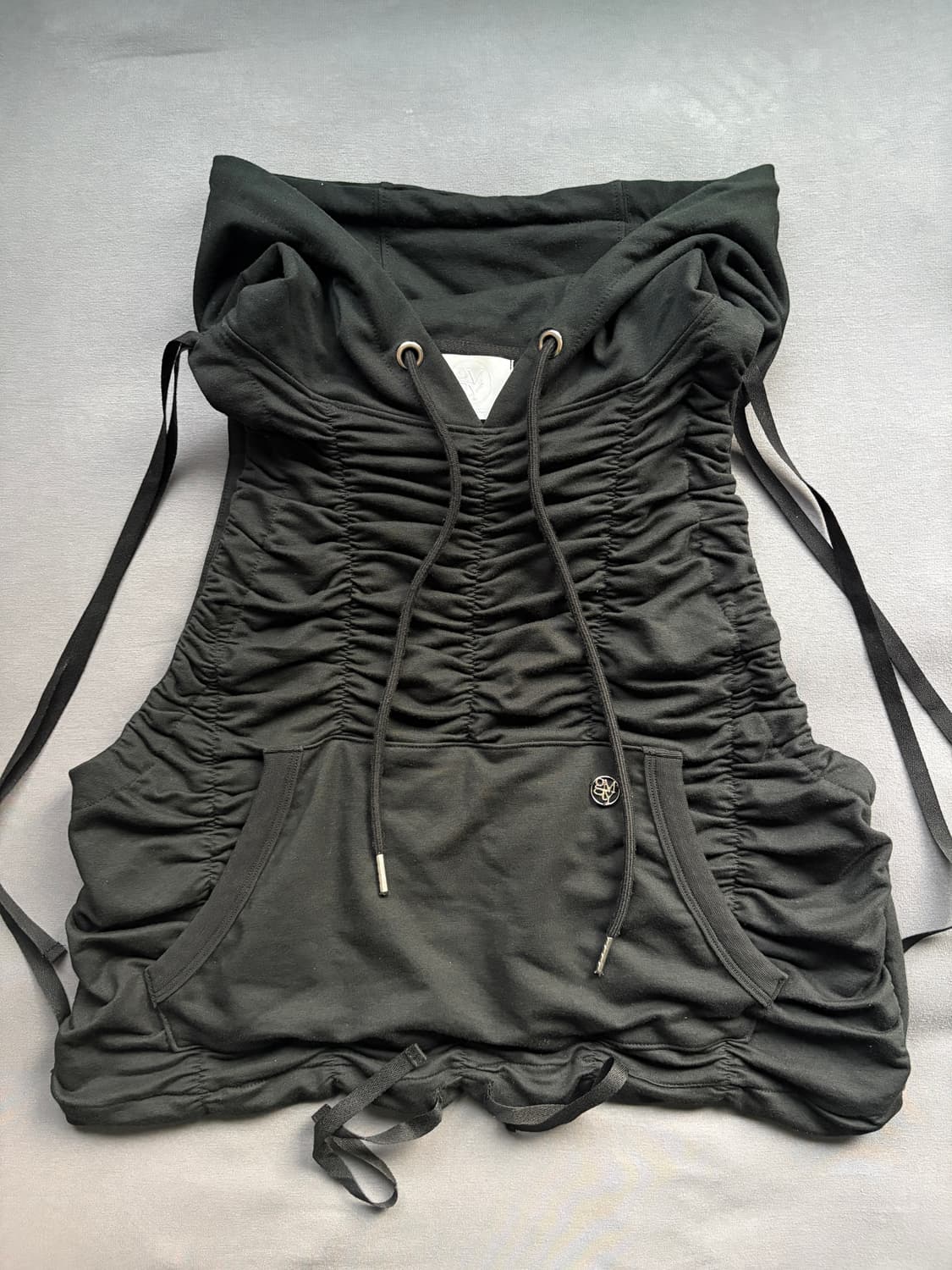 김미더영 셔링 후드 슬리브리스 상품이미지4