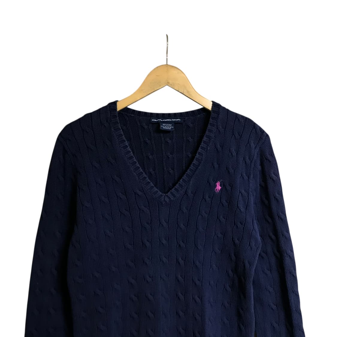 폴로 네이비 브이넥 여성 니트 상품이미지1