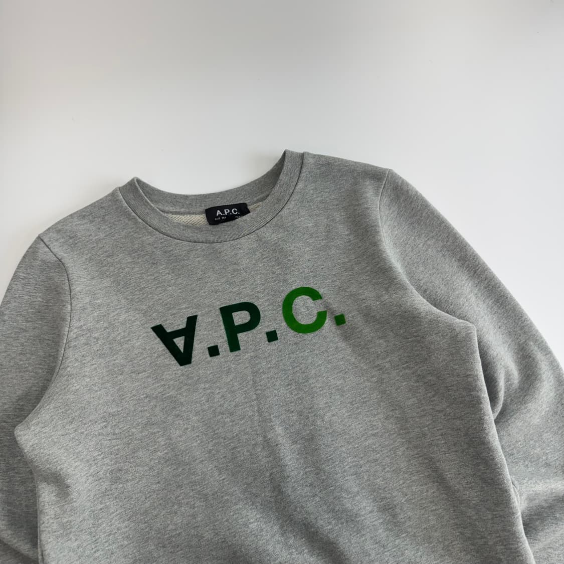 APC 아페쎄 그린 로고 그레이 맨투맨 상품이미지4