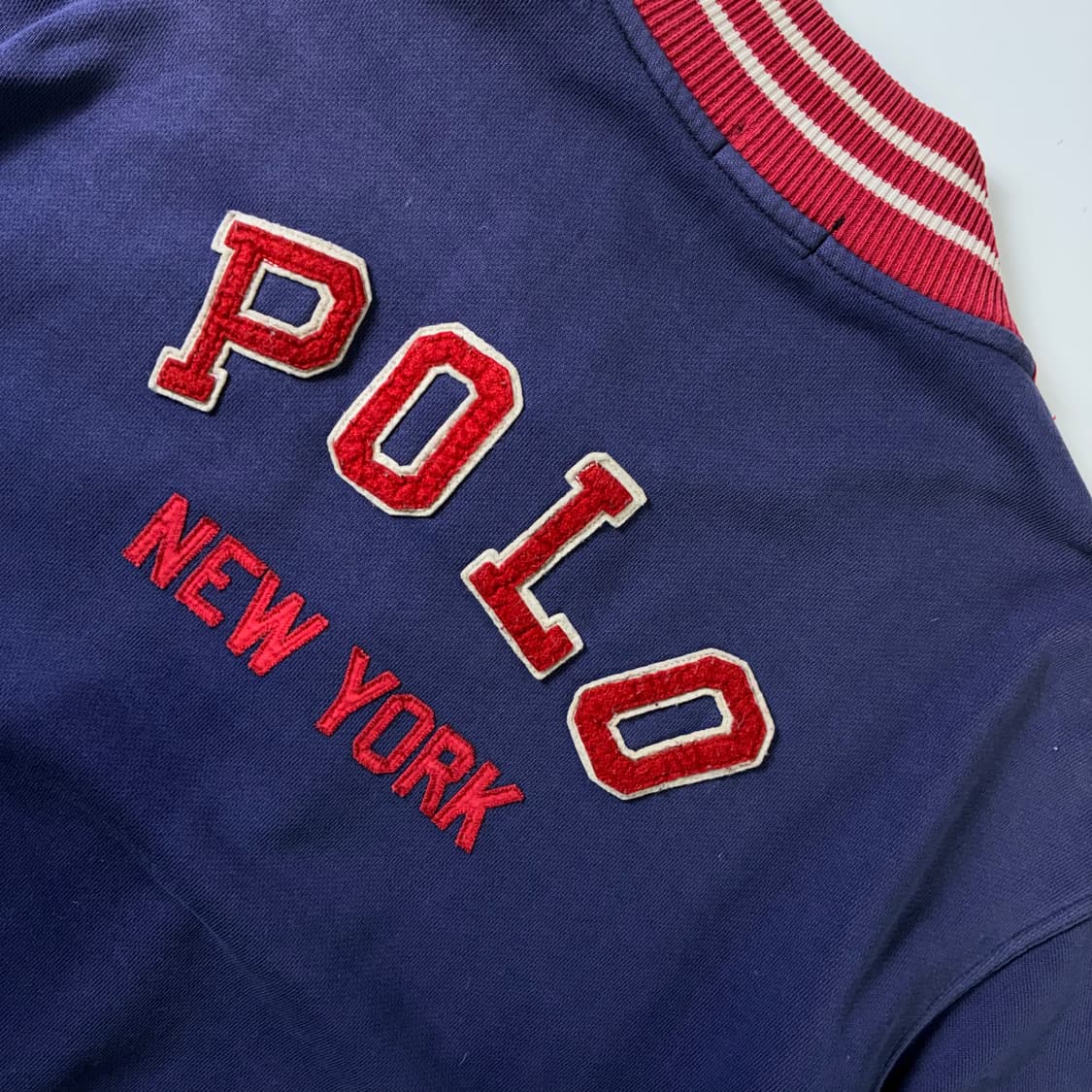 Polo 폴로 랄프로렌 P엠브로이드 백로고 자수 코튼 바시티 자켓 상품이미지4