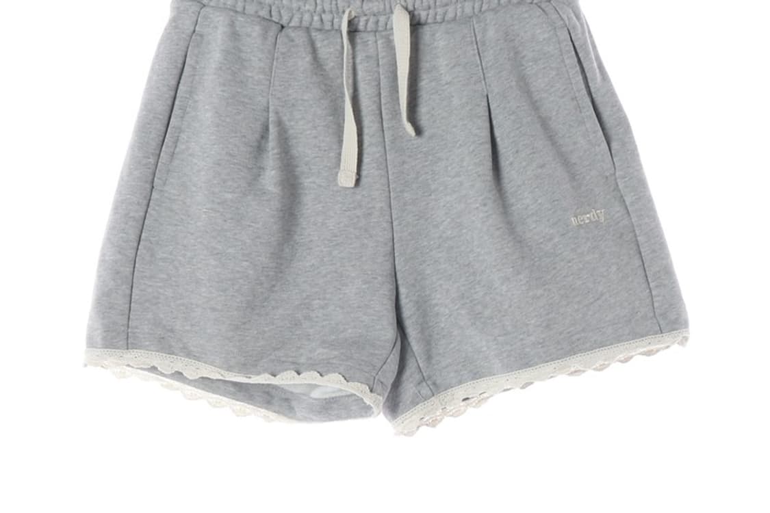 널디 그레이 레이스 스웨트 숏 팬츠 M 상품이미지4
