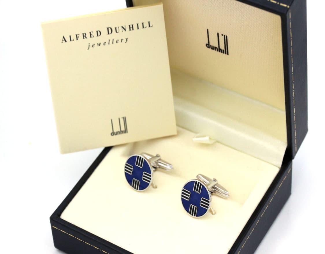 던힐 A등급 실버925 은 보증서 포함 남자 명품 커프스 상품이미지1