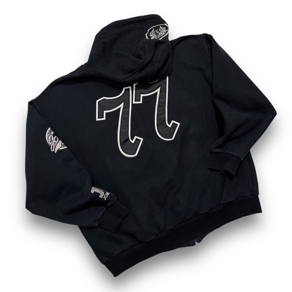 조커 블랙&화이트 77 넘버 올드스쿨 후디 집업 상품이미지3