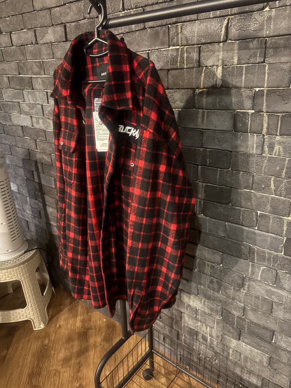 [새상품/XL] 버커루 오버핏 체크남방 상품이미지3