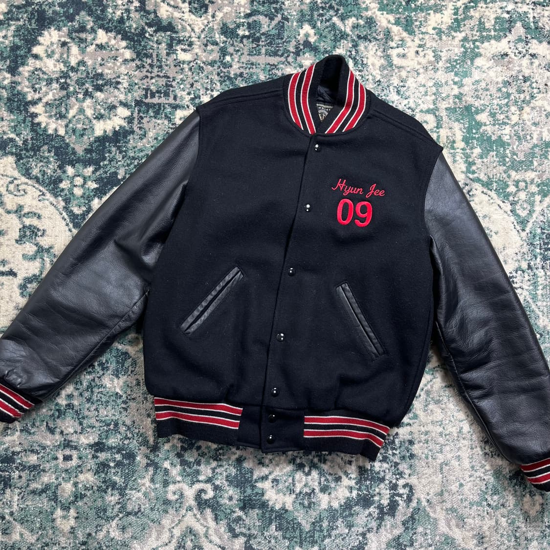 80s Holloway usa 미제 바시티 가죽 자켓(S) 상품이미지2