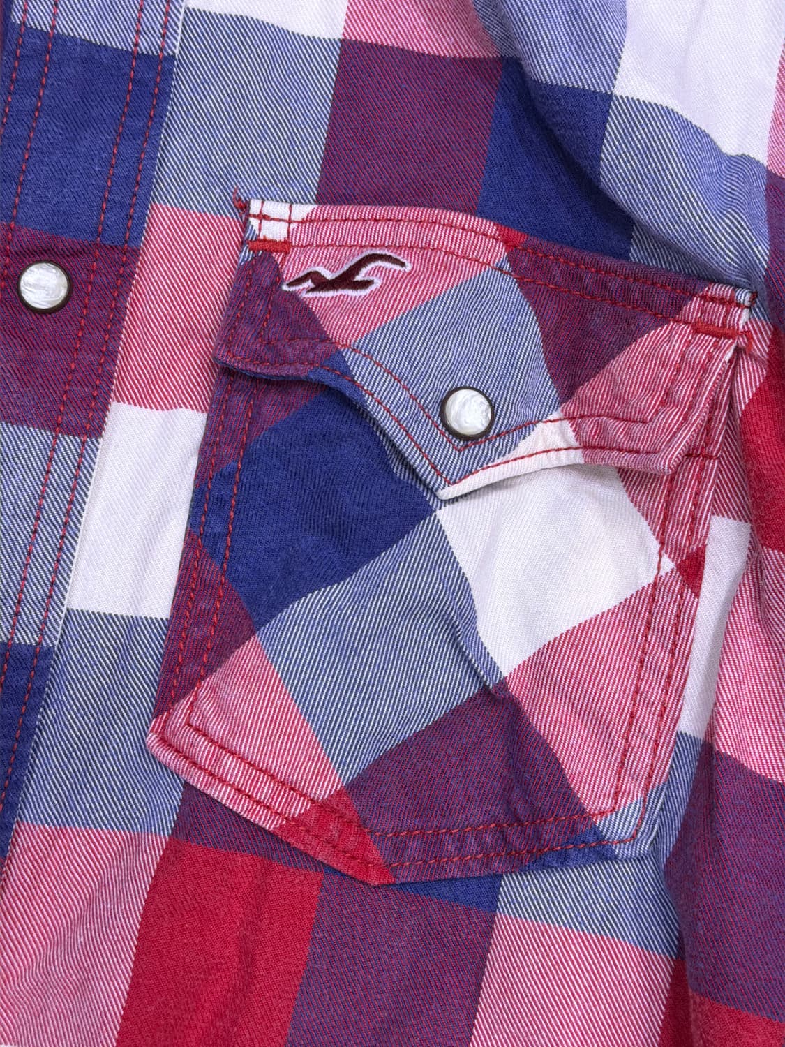 홀리스터 헤비코튼 체크 웨스턴 셔츠 남방 M 상품이미지4