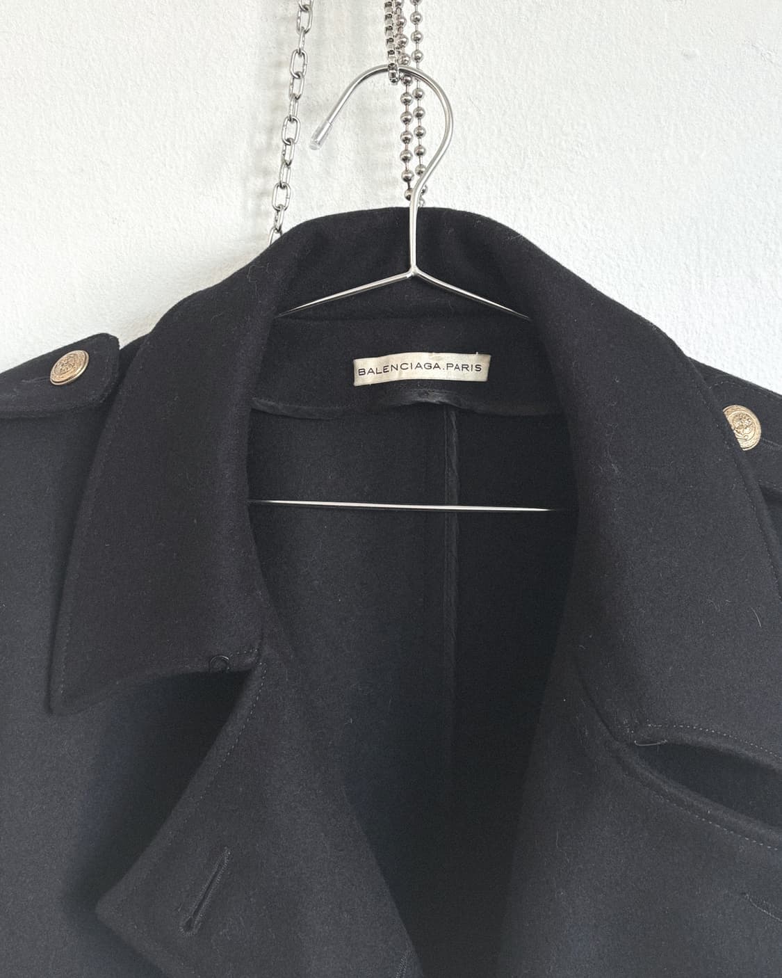 발렌시아가 게스키에르 사선버튼 헤비 울 크롭 코트 상품이미지7