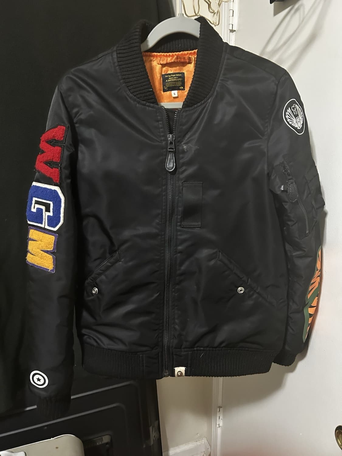 베이프 샤크 MA-1 블랙 봄버 자켓 상품이미지1