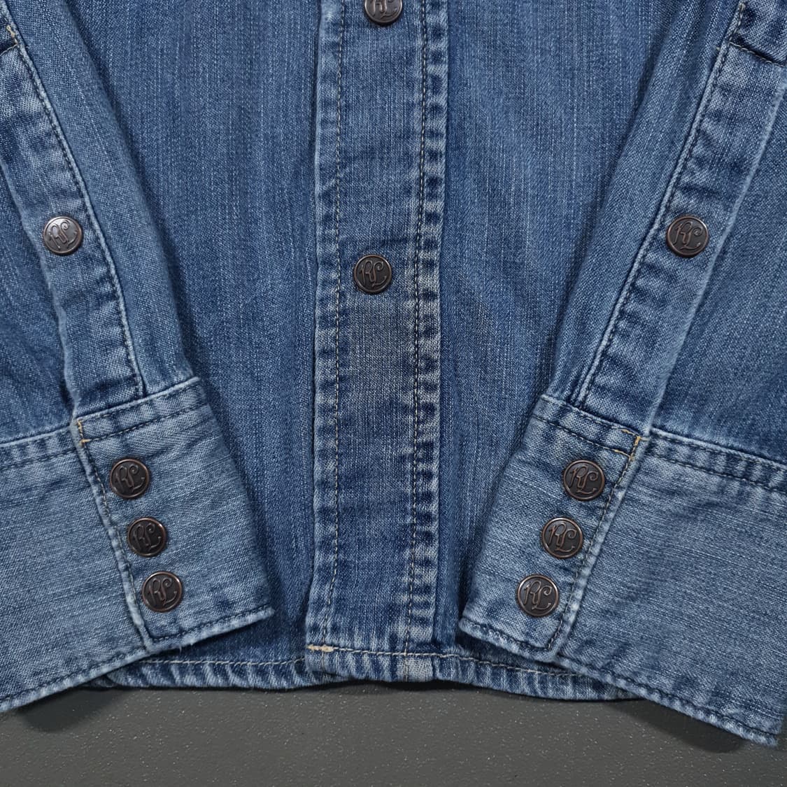 S) 폴로 랄프로렌 오리지널 RL 퀄리티 버튼 포켓 웨스턴 데님 셔츠 상품이미지5