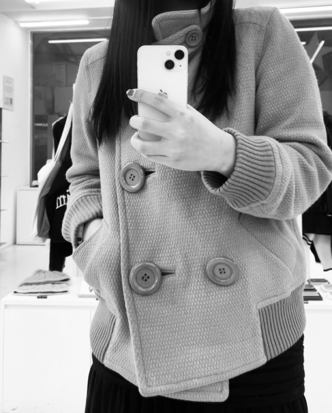 케미컬스포츠 메르시보꾸 단추 버튼 피코트 상품이미지2