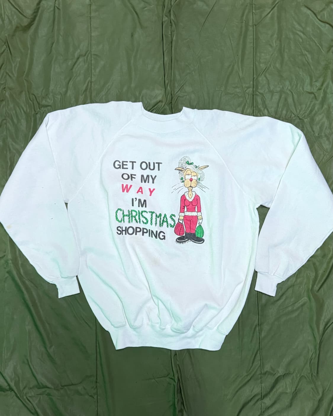 90's 헤인즈 크리스마스 그래픽 스웻셔츠 XL 상품이미지1