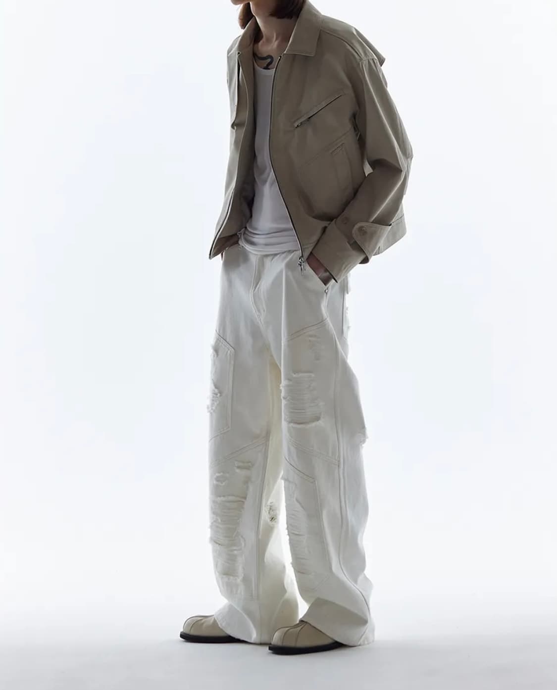 언지미크 / 디스트로이드 데님 팬츠 / S 상품이미지1