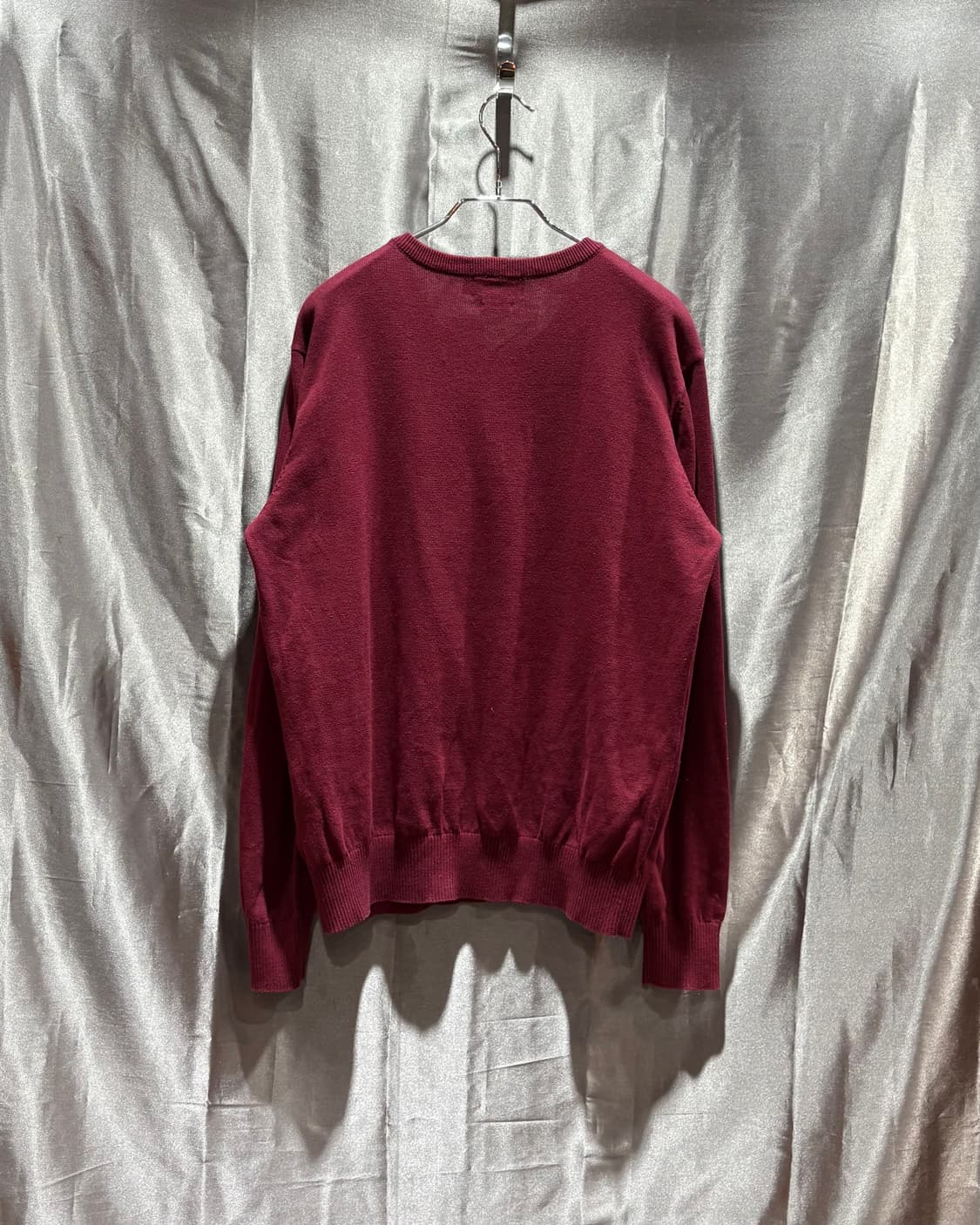 L 폴로랄프로렌 슬림핏 피마코튼 브이넥 버건디 니트 상품이미지3