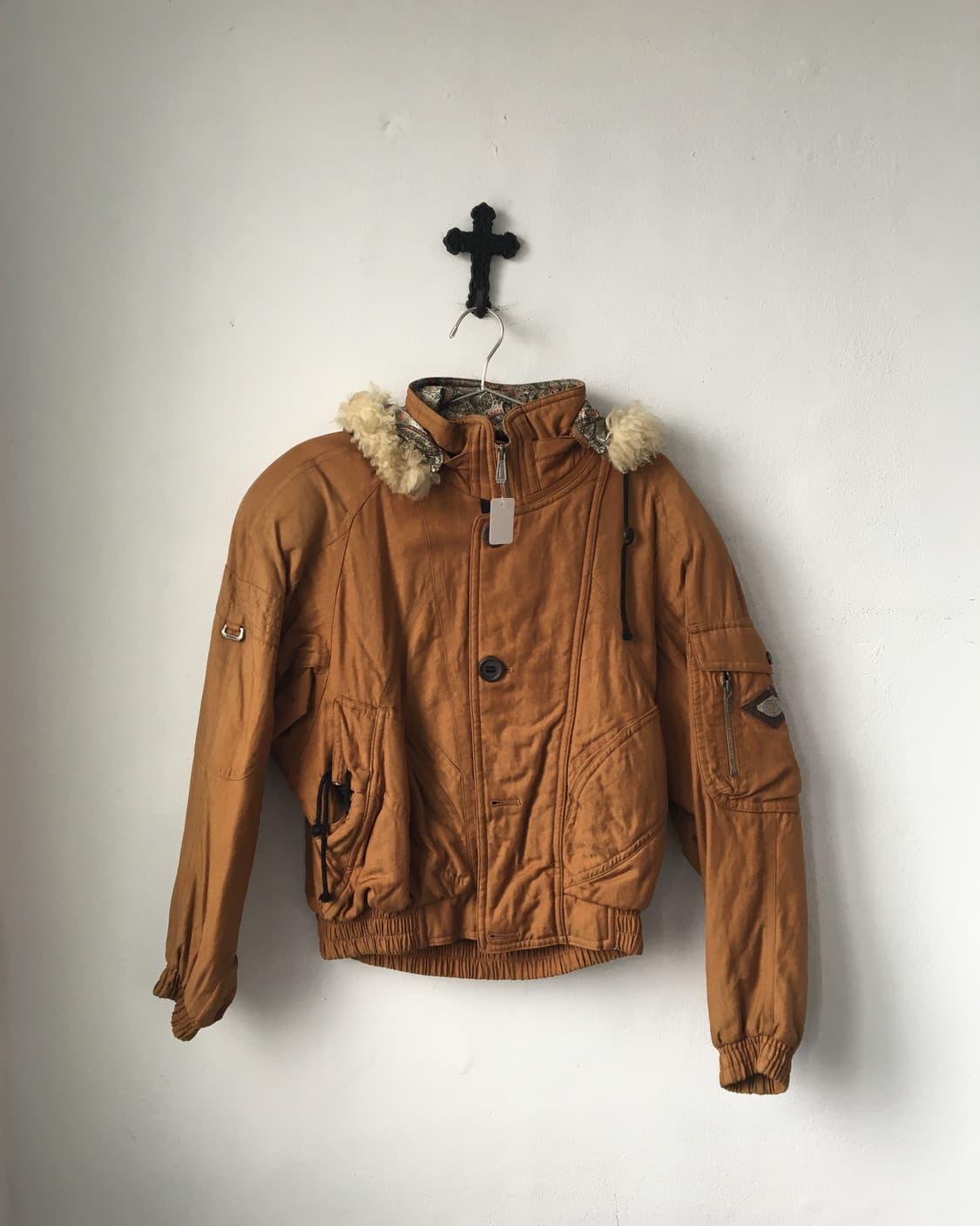 Fake fur hood bomber jacket 상품이미지2