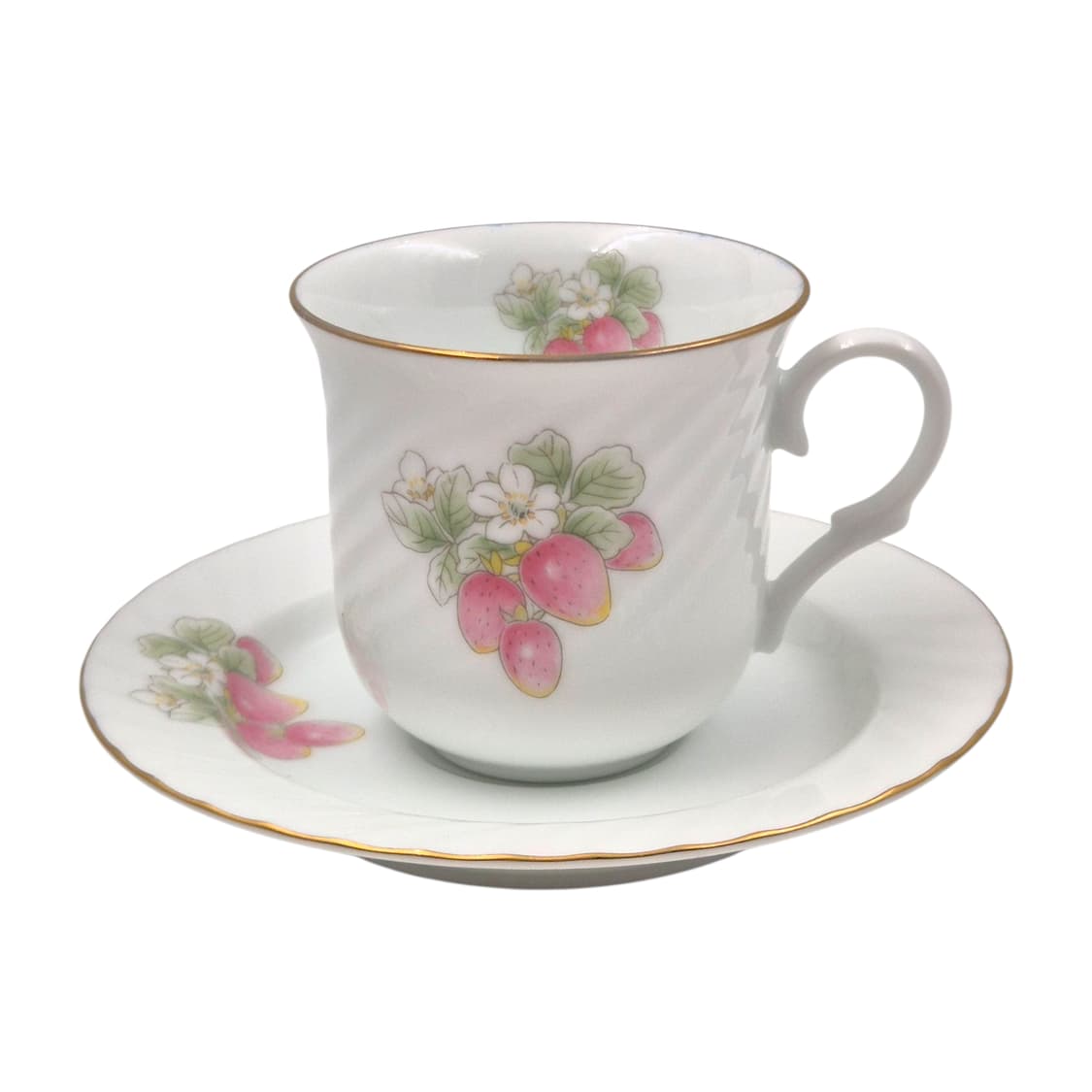 80s 호야 딸기 스윌 본차이나 찻잔 1세트 상품이미지1