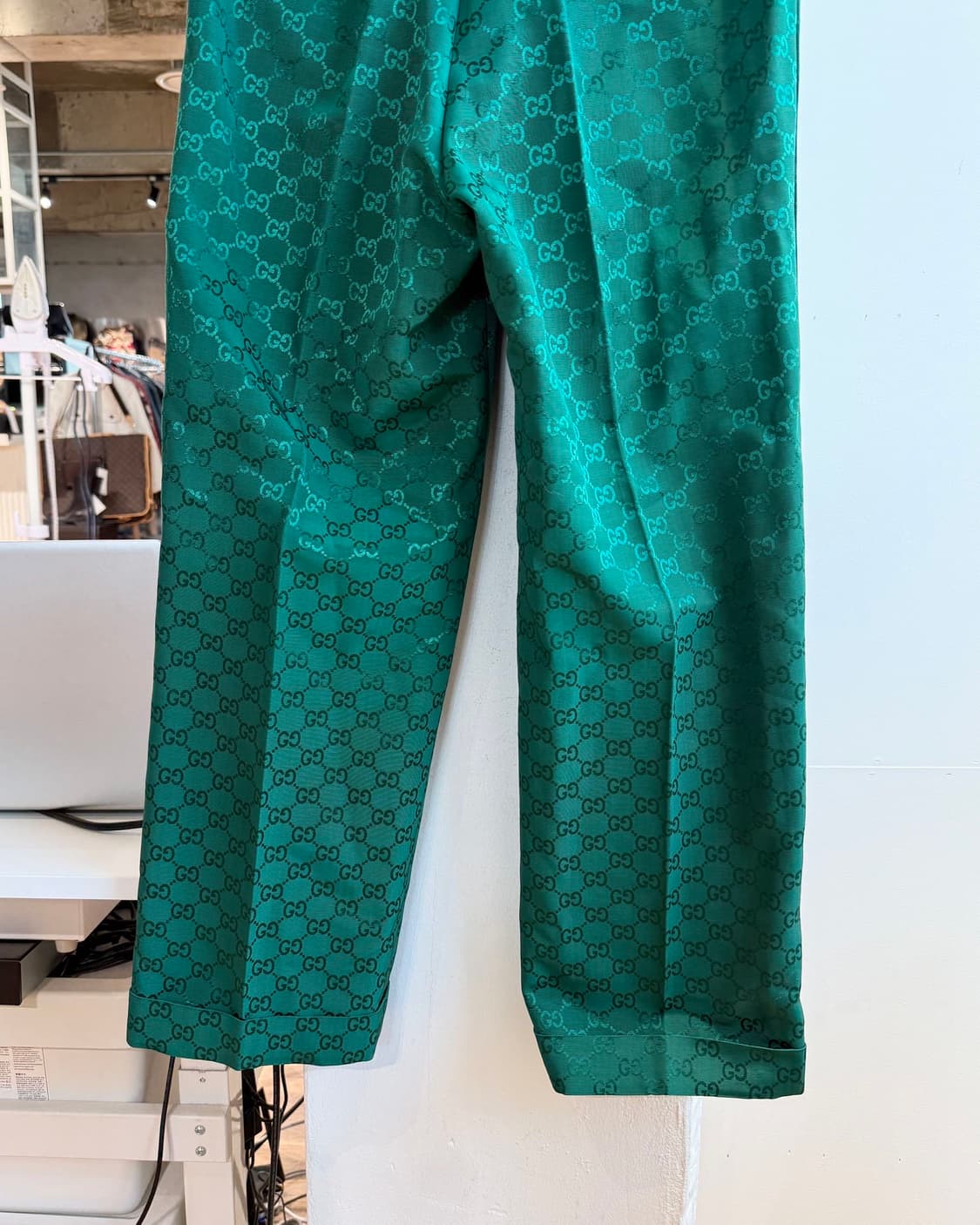 구찌 그린 GG 자카드 레이온 혼방 슬랙스 팬츠  상품이미지7
