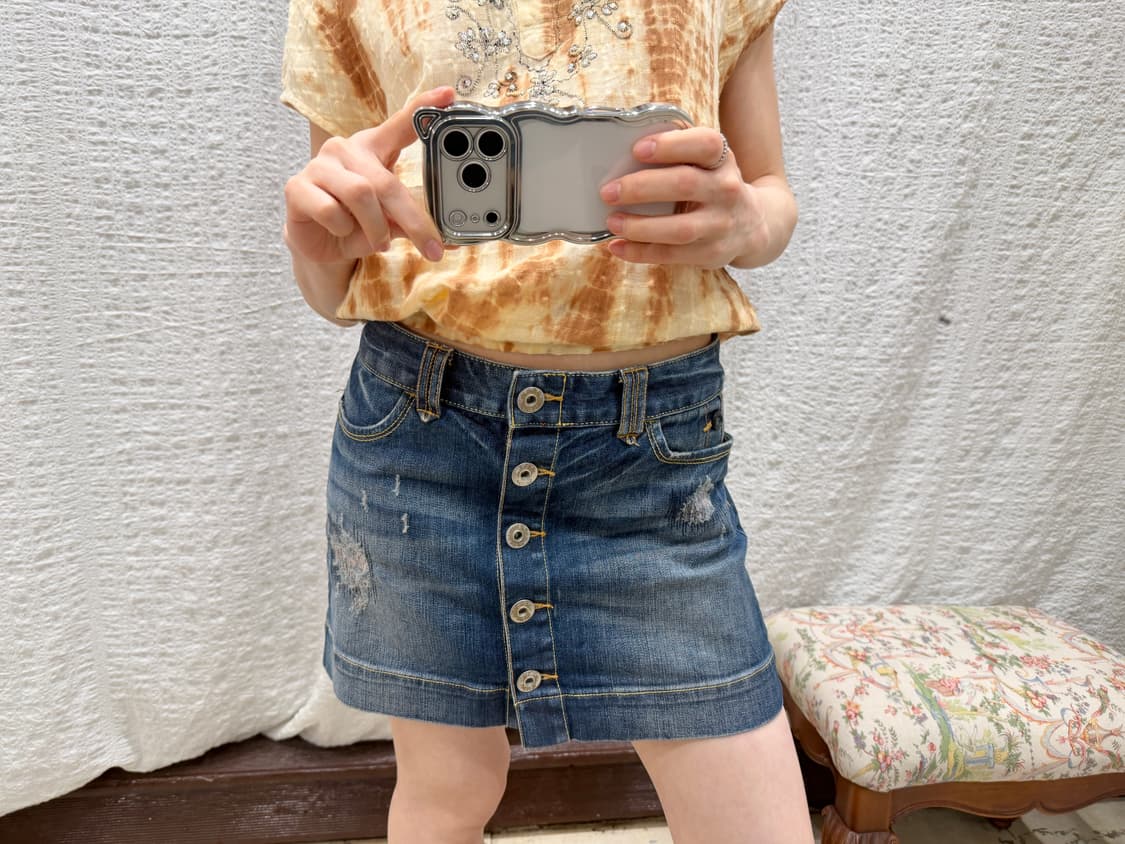 Front buttons mini skirt 상품이미지1
