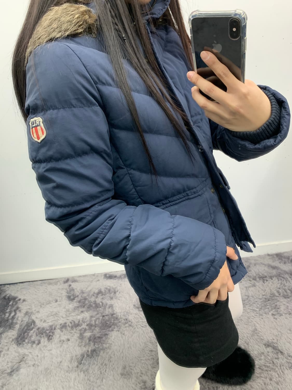 폴로 진스 y2k 네이비 퍼 푸퍼 다운 상품이미지3