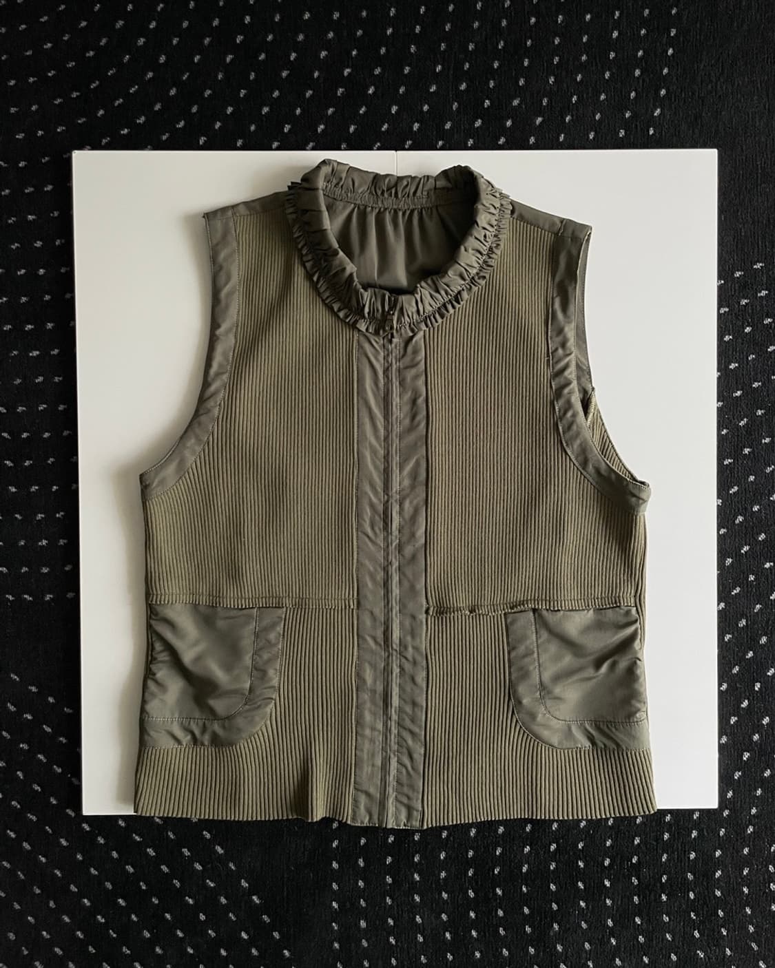 shirring zip-up vest 상품이미지2