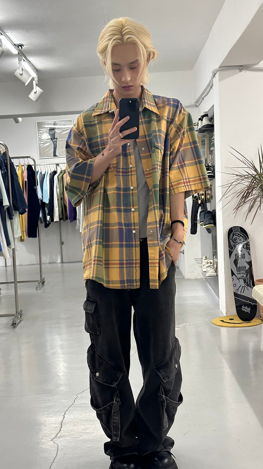 Wrangler Western Check Half Shirt 상품이미지4
