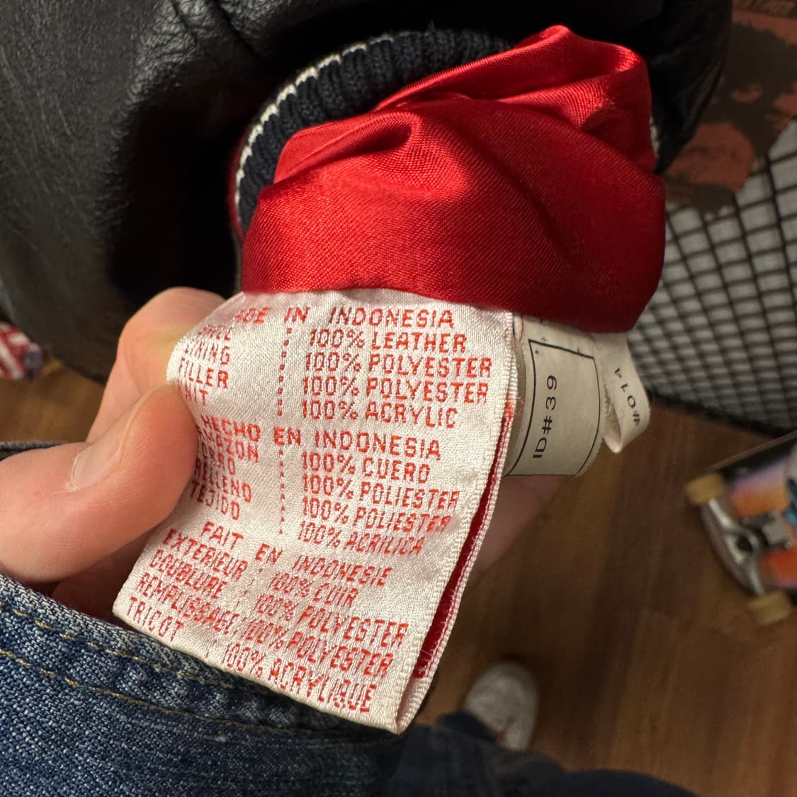 90s NBA X G-lll 칼뱅크 시카고불스 레더 바시티자켓 레드블랙 상품이미지8