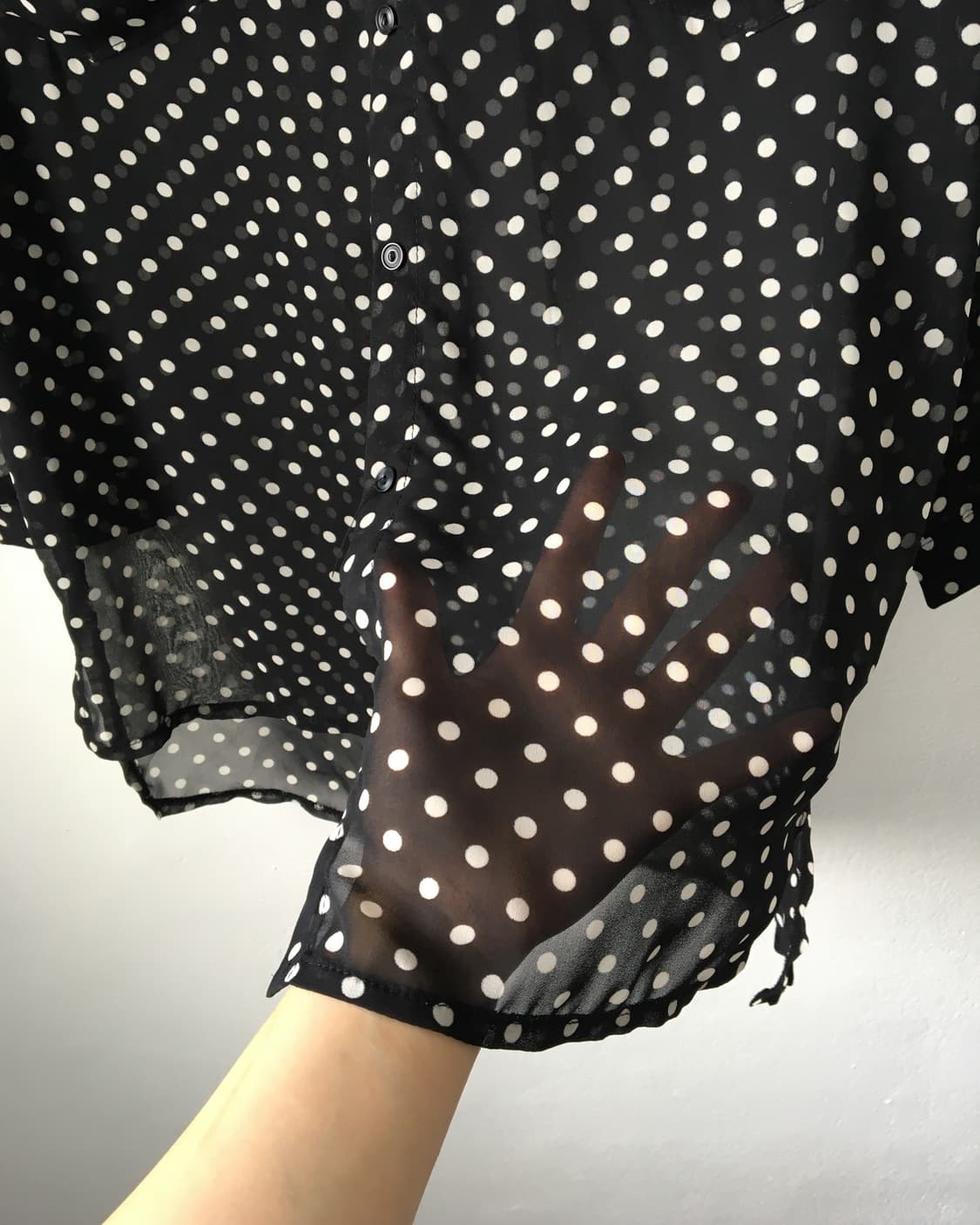 Dot pattern see through shirt 상품이미지4