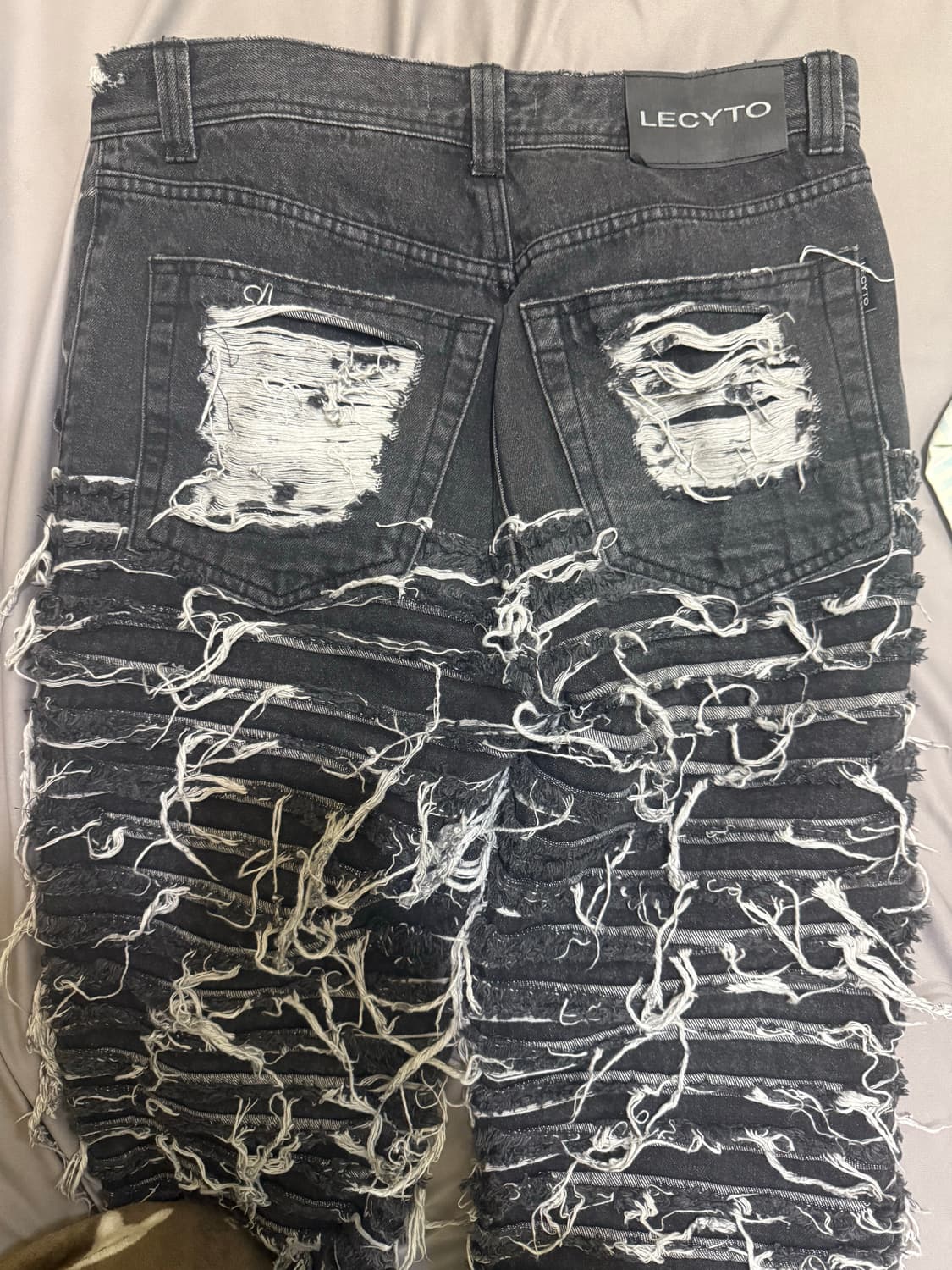 레씨토 워싱 크랙 데님 팬츠 상품이미지3