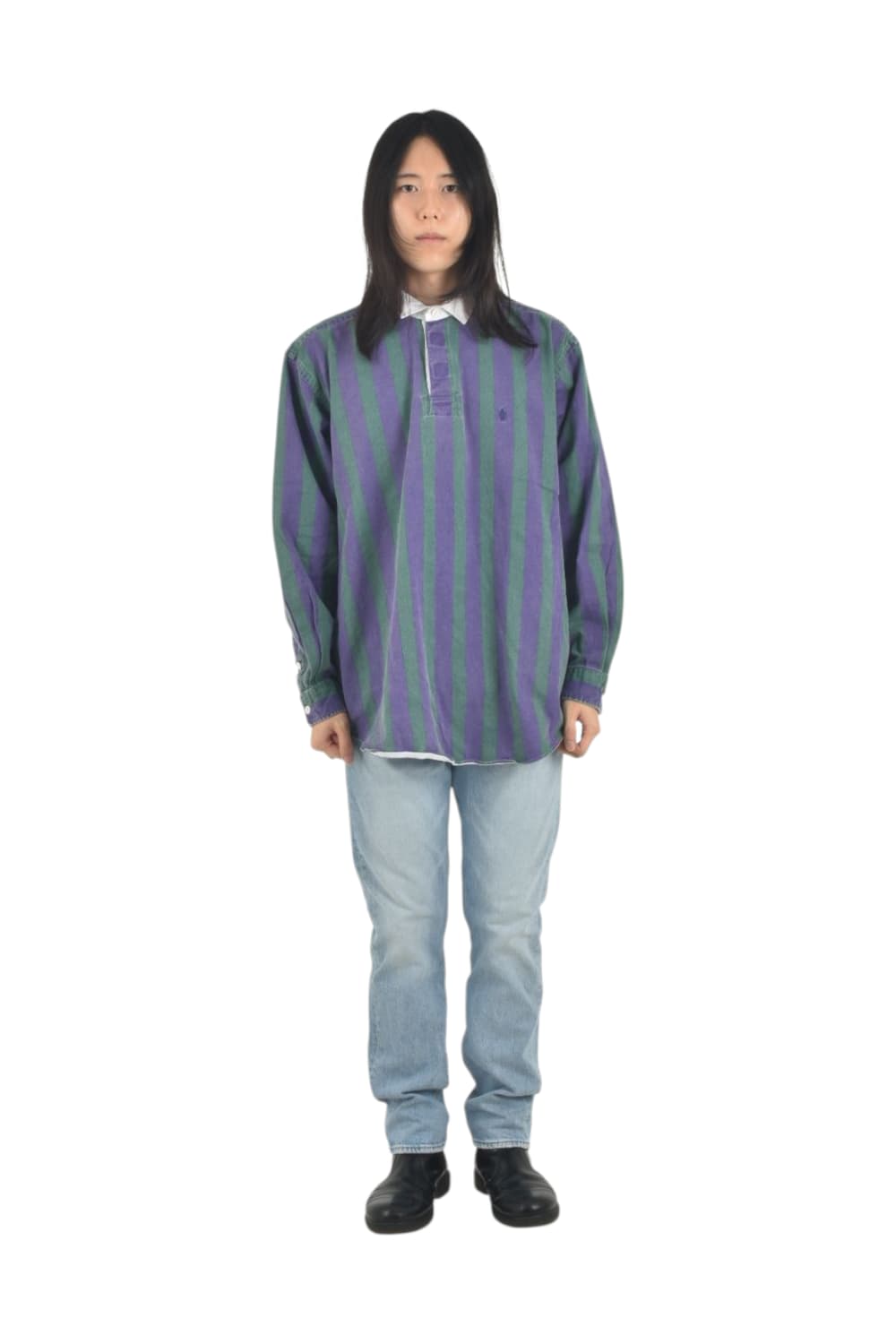 올드 폴로 랄프로렌 스트라이프 럭비 셔츠 XL N0496 상품이미지4