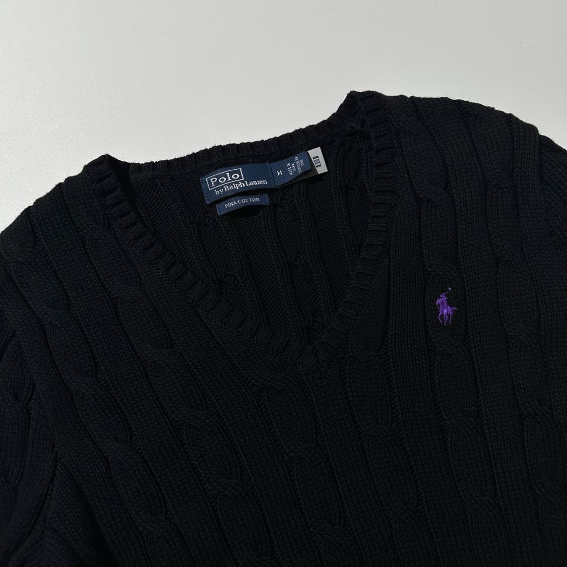 폴로 랄프로렌 케이블 V넥 니트 (신형QR) 상품이미지3