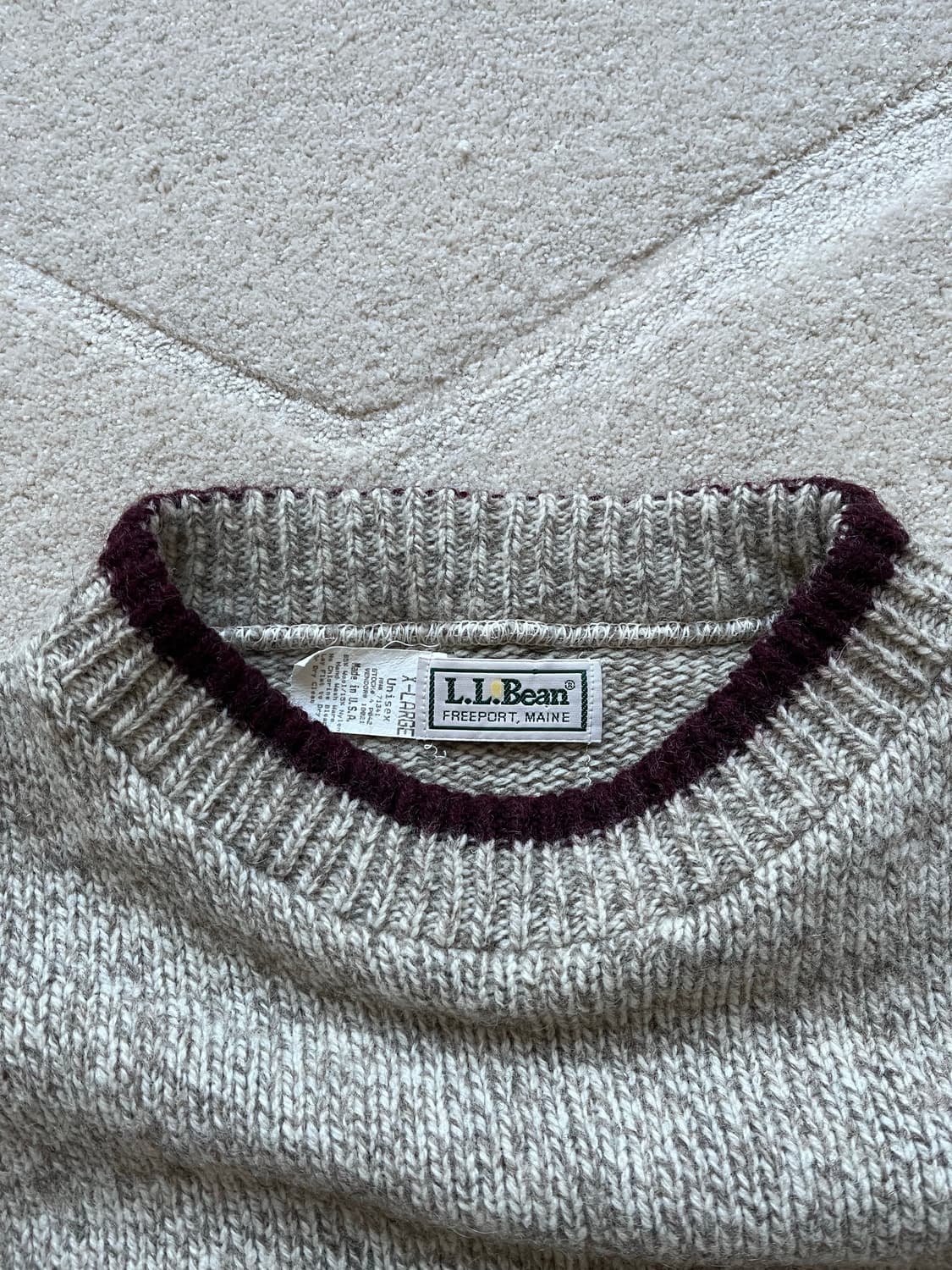 90s 엘엘빈 넥 배색 니트 (105) 상품이미지4