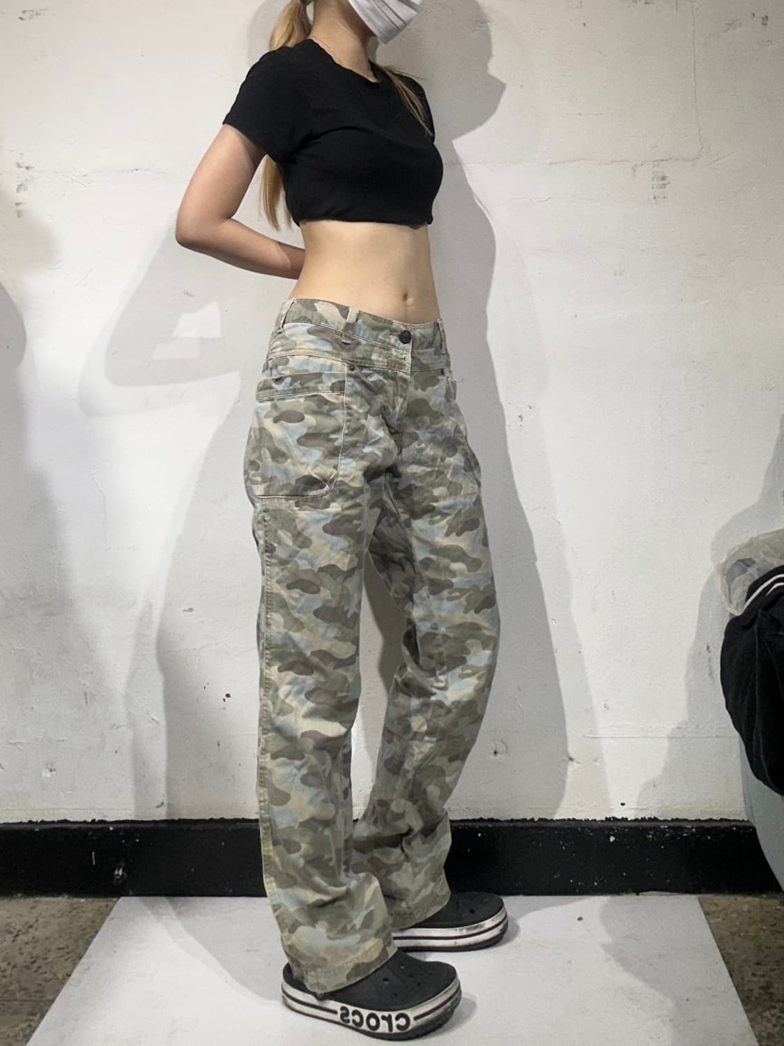 빈티지 카키 카모 밀리터리 카고 팬츠  상품이미지1