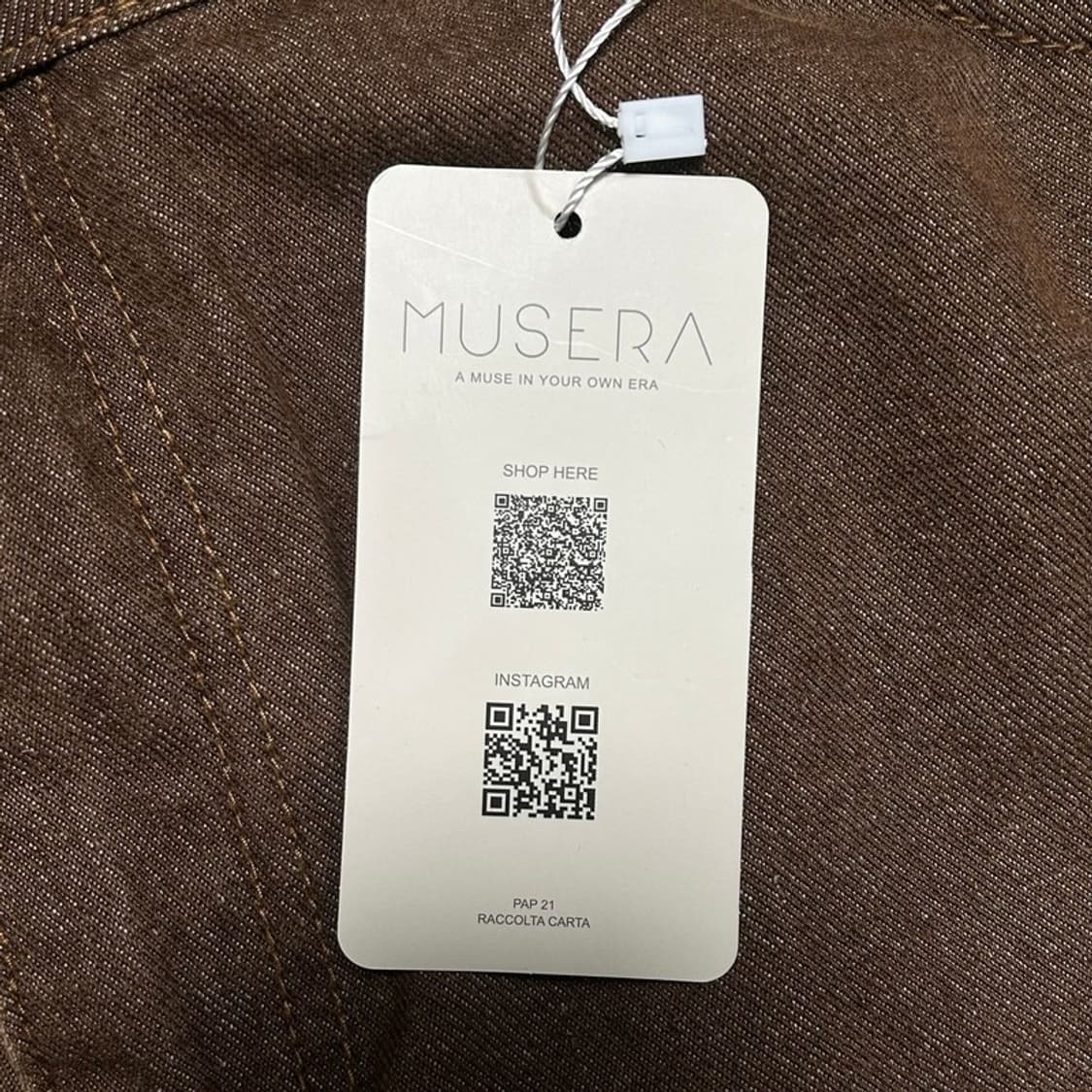 [새상품] MUSURA 브라운 컬러와이드 핏 데님 팬츠 2XL 상품이미지3