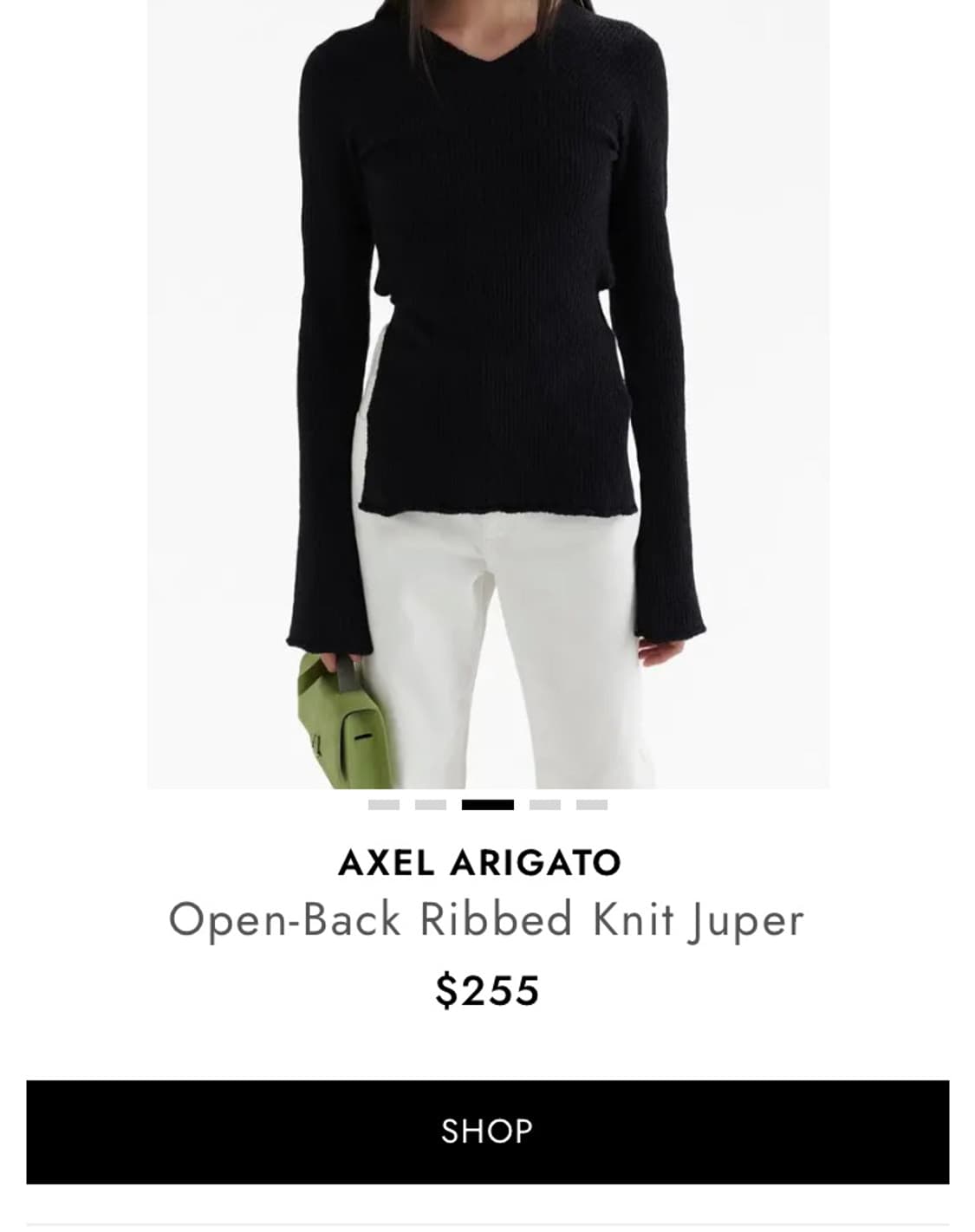 악셀아리가토 레어템 블랙 니트 Tube Rib-Knit Wrap Top 상품이미지2