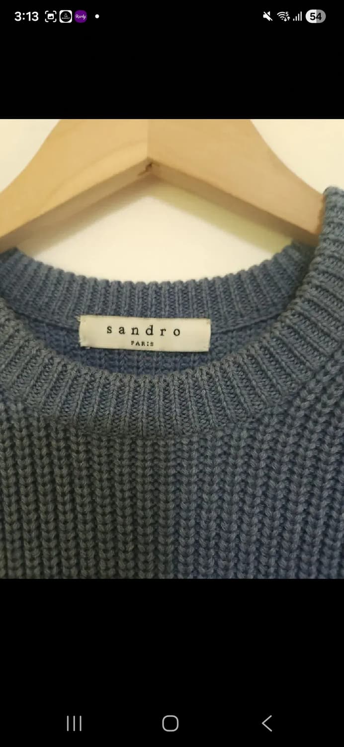 산드로 Sandro 파리 블루 메리노울 니트 S 상품이미지3