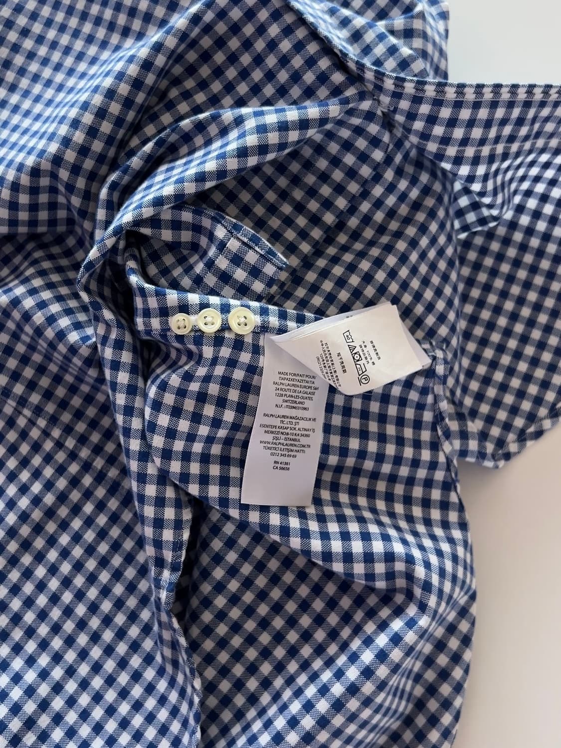 폴로 랄프로렌 블루 깅엄셔츠 S 상품이미지5