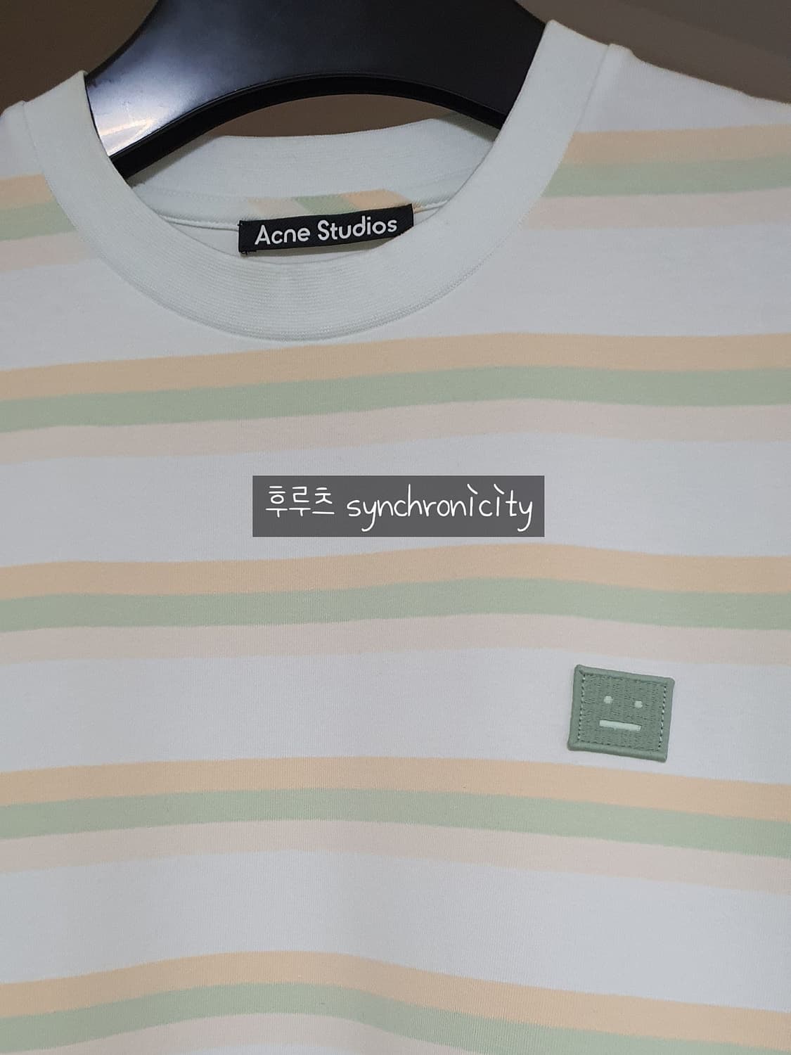 아크네 이모지 파스텔 스트라이프 티셔츠 상품이미지3