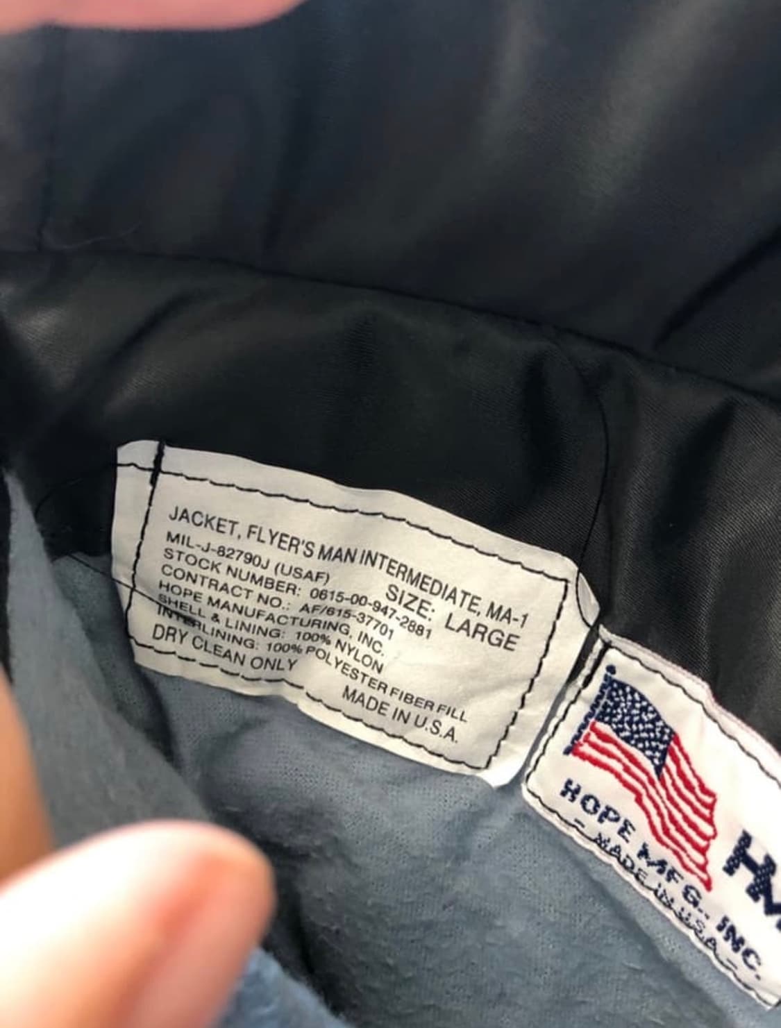 90s HOPE mfg 블랙 MA-1 시티 카모  상품이미지4
