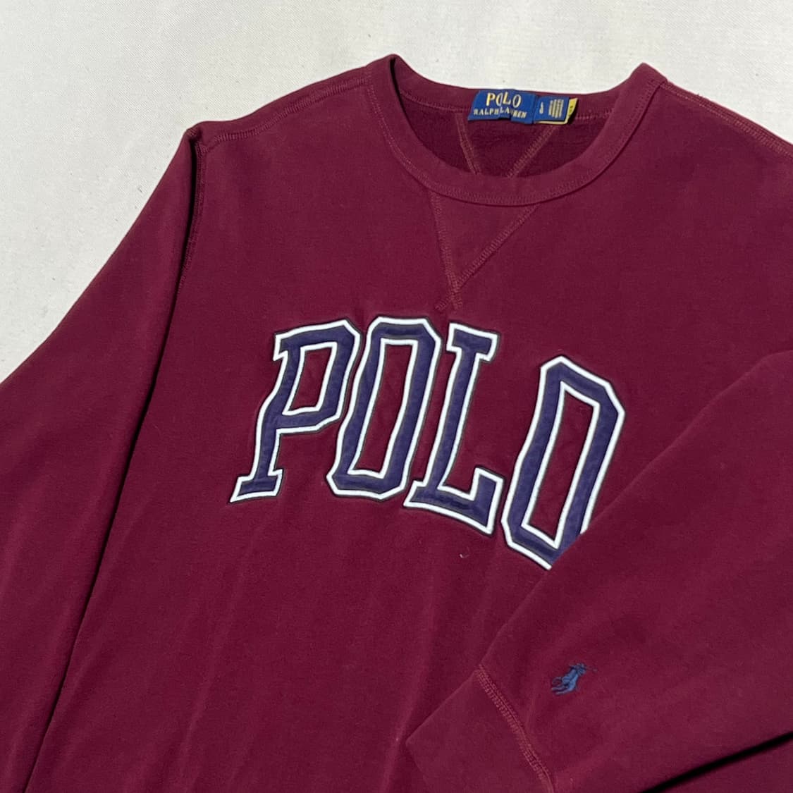 L 폴로랄프로렌 빅로고 버건디 기모 맨투맨 상품이미지1