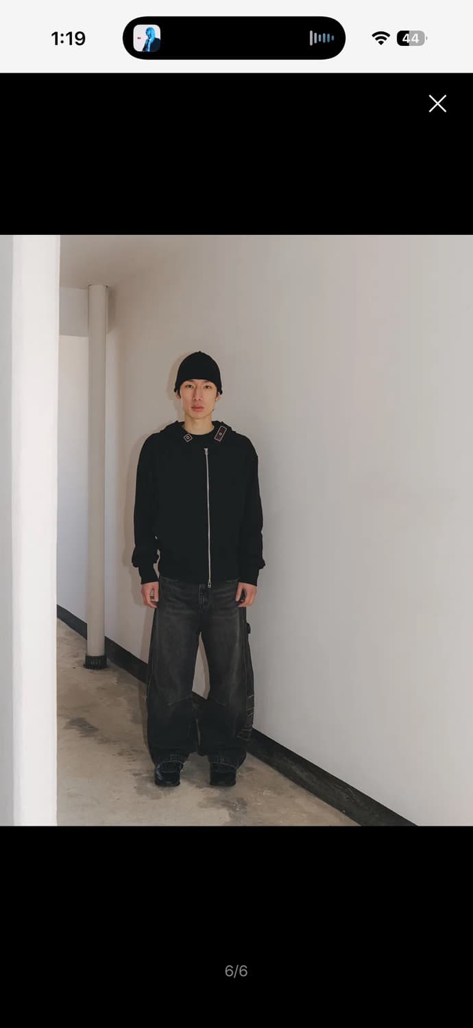 카락터 빈티지 데님 팬츠 블랙  상품이미지6