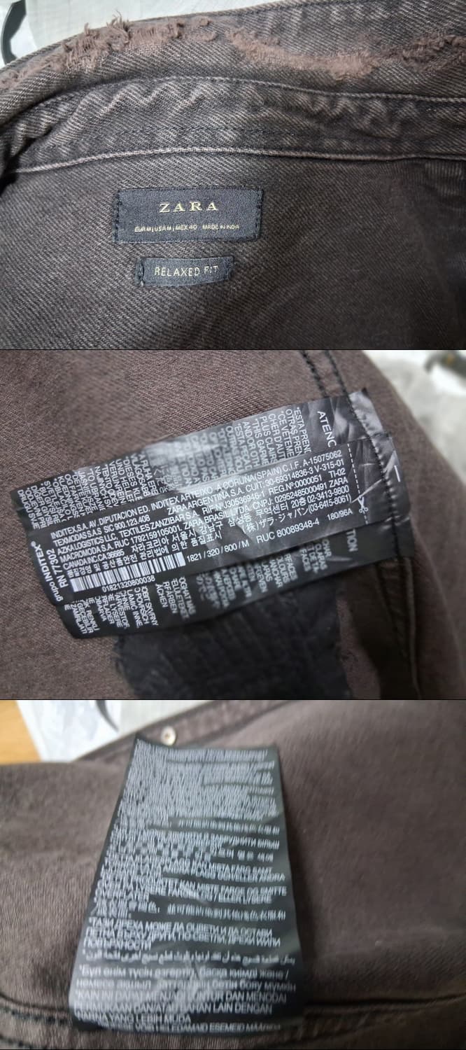 자라 데미지 데님남방 두꺼운데님셔츠 95  상품이미지8