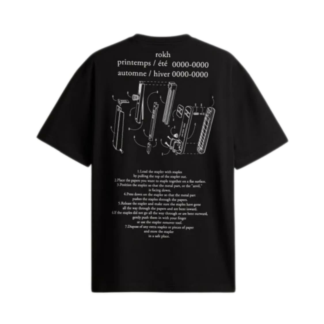 [L] rokh H&M 스테이플러 티셔츠 블랙 상품이미지1