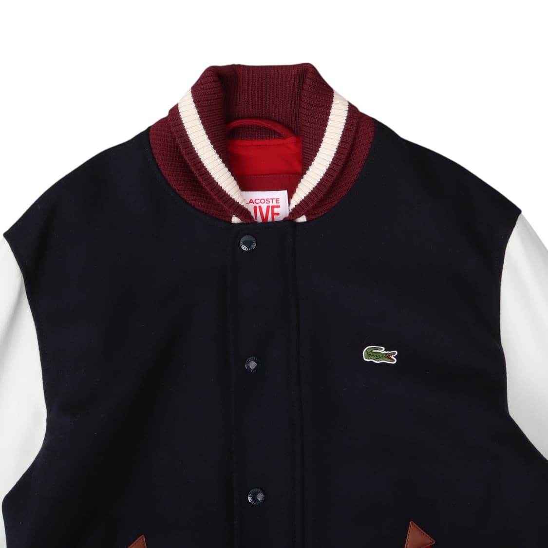 라코스테 카우레더 울 바시티 자켓 상품이미지2