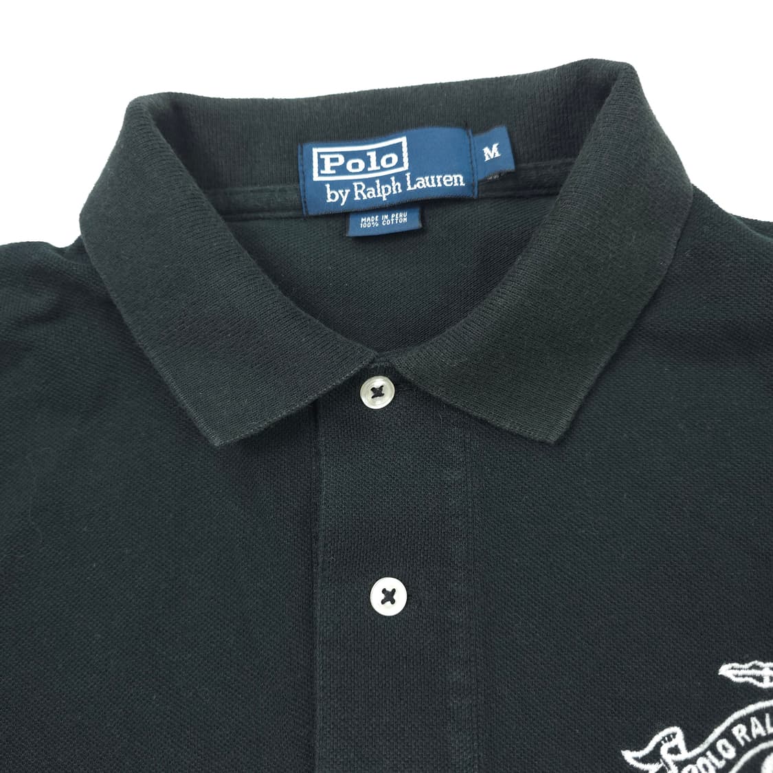 폴로 랄프로렌 자수로고 코튼 반팔카라티 블랙 (M) 상품이미지4